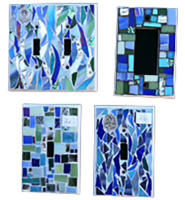 Light Switch Cover blue mosaic