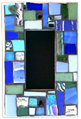 Light Switch Cover blue square mosaic